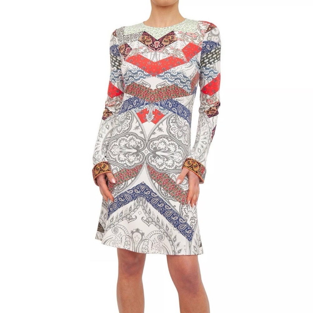 Etro Don’t Stop Jersey Mixed Paisley Multicolor Patterned Dress Mini Length: 40
